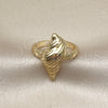 Oro Laminado Elegant Ring, Gold Filled Style Snail Design, Diamond Cutting Finish, Golden Finish, 01.282.0005 (One size fits all)