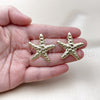Oro Laminado Stud Earring, Gold Filled Style Star Design, Polished, Golden Finish, 02.282.0050