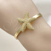 Oro Laminado Individual Bangle, Gold Filled Style Star Design, Matte Finish, Golden Finish, 07.282.0047