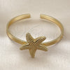Oro Laminado Individual Bangle, Gold Filled Style Star Design, Matte Finish, Golden Finish, 07.282.0047