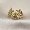 Oro Laminado Elegant Ring, Gold Filled Style Star Design, Polished, Golden Finish, 01.341.0173 (One size fits all)