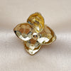 Oro Laminado Elegant Ring, Gold Filled Style Flower Design, Diamond Cutting Finish, Golden Finish, 01.213.0068