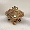 Oro Laminado Elegant Ring, Gold Filled Style Flower Design, Diamond Cutting Finish, Golden Finish, 01.213.0070 (One size fits all)