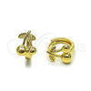 Oro Laminado Huggie Hoop, Gold Filled Style Cherry Design, Polished, Golden Finish, 02.170.0538.14