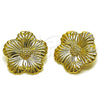 Oro Laminado Stud Earring, Gold Filled Style Flower Design, Polished, Golden Finish, 02.282.0068