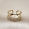 Oro Laminado Elegant Ring, Gold Filled Style with White Micro Pave, Polished, Golden Finish, 01.266.0053