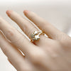 Oro Laminado Multi Stone Ring, Gold Filled Style Flower Design, with White Micro Pave, Polished, Golden Finish, 01.266.0059 (One size fits all)