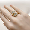 Oro Laminado Multi Stone Ring, Gold Filled Style with White Cubic Zirconia, Polished, Golden Finish, 01.266.0069