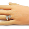 Oro Laminado Multi Stone Ring, Gold Filled Style with White Cubic Zirconia, Polished, Golden Finish, 01.266.0069 (One size fits all)
