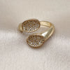 Oro Laminado Multi Stone Ring, Gold Filled Style with White Cubic Zirconia, Polished, Golden Finish, 01.266.0069 (One size fits all)