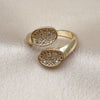 Oro Laminado Multi Stone Ring, Gold Filled Style with White Cubic Zirconia, Polished, Golden Finish, 01.266.0069 (One size fits all)