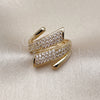 Oro Laminado Multi Stone Ring, Gold Filled Style with White Cubic Zirconia, Polished, Golden Finish, 01.266.0071