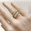 Oro Laminado Multi Stone Ring, Gold Filled Style with White Cubic Zirconia, Polished, Golden Finish, 01.266.0071 (One size fits all)