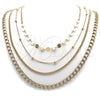Stainless Steel Fancy Necklace, Miami Cuban Design, Polished, Golden Finish, 04.437.0001.24
