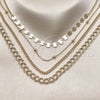 Stainless Steel Fancy Necklace, Miami Cuban Design, Polished, Golden Finish, 04.437.0001.24 (Thickness, 16 Inches Length)