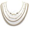 Stainless Steel Fancy Necklace, Miami Cuban Design, Polished, Golden Finish, 04.437.0001.24 (Thickness, 16 Inches Length)