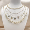 Stainless Steel Fancy Necklace, Miami Cuban and Heart Design, Polished, Golden Finish, 04.437.0009.16 (Thickness, 16 Inches Length)