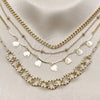 Stainless Steel Fancy Necklace, Miami Cuban and Heart Design, Polished, Golden Finish, 04.437.0009.16 (Thickness, 16 Inches Length)