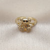 Oro Laminado Multi Stone Ring, Gold Filled Style Teddy Bear Design, with White Cubic Zirconia, Polished, Golden Finish, 01.310.0043 (One size fits all)