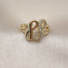 Oro Laminado Multi Stone Ring, Gold Filled Style Infinite Design, with White Cubic Zirconia, Polished, Golden Finish, 01.310.0047