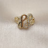 Oro Laminado Multi Stone Ring, Gold Filled Style Infinite Design, with White Cubic Zirconia, Polished, Golden Finish, 01.310.0047 (One size fits all)