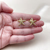 Oro Laminado Stud Earring, Gold Filled Style Star Design, Matte Finish, Golden Finish, 02.282.0069