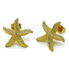 Oro Laminado Stud Earring, Gold Filled Style Star Design, Matte Finish, Golden Finish, 02.282.0069