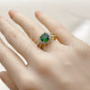 Oro Laminado Multi Stone Ring, Gold Filled Style Cluster Design, with Green and White Cubic Zirconia, Polished, Golden Finish, 01.282.0006 (One size fits all)