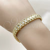 Oro Laminado Solid Bracelet, Gold Filled Style Matte Finish, Golden Finish, 03.213.0378.07
