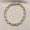 Oro Laminado Solid Bracelet, Gold Filled Style Greek Key Design, Polished, Golden Finish, 03.213.0379.07 (06 MM Thickness, 8 Inches Length)