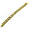 Oro Laminado Solid Bracelet, Gold Filled Style Diamond Cutting Finish, Golden Finish, 03.213.0380.08