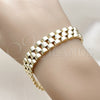 Oro Laminado Solid Bracelet, Gold Filled Style Polished, Golden Finish, 03.213.0388.08