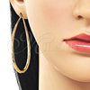 Oro Laminado Medium Hoop, Gold Filled Style Hollow Design, Diamond Cutting Finish, Golden Finish, 02.213.0833.50