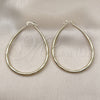 Oro Laminado Medium Hoop, Gold Filled Style Hollow Design, Diamond Cutting Finish, Golden Finish, 02.213.0833.50