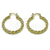 Oro Laminado Medium Hoop, Gold Filled Style Diamond Cutting Finish, Golden Finish, 02.196.0249.30
