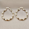 Oro Laminado Medium Hoop, Gold Filled Style Twist Design, Polished, Golden Finish, 02.170.0542.30