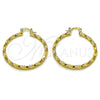 Oro Laminado Medium Hoop, Gold Filled Style Twist Design, Polished, Golden Finish, 02.170.0542.40