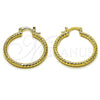 Oro Laminado Medium Hoop, Gold Filled Style Diamond Cutting Finish, Golden Finish, 02.170.0544.30