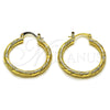 Oro Laminado Medium Hoop, Gold Filled Style Diamond Cutting Finish, Golden Finish, 02.170.0545.30