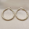 Oro Laminado Medium Hoop, Gold Filled Style Twist Design, Diamond Cutting Finish, Golden Finish, 02.170.0545.40