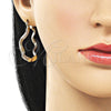 Oro Laminado Medium Hoop, Gold Filled Style Hollow Design, Polished, Tricolor, 02.170.0548.35