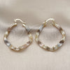 Oro Laminado Medium Hoop, Gold Filled Style Hollow Design, Polished, Tricolor, 02.170.0548.35