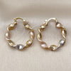 Oro Laminado Medium Hoop, Gold Filled Style Twist Design, Polished, Tricolor, 02.170.0372.1.25