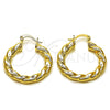 Oro Laminado Medium Hoop, Gold Filled Style and Hollow Polished, Golden Finish, 02.170.0555.30