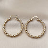 Oro Laminado Medium Hoop, Gold Filled Style Twist Design, Polished, Golden Finish, 02.170.0556.40