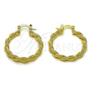 Oro Laminado Small Hoop, Gold Filled Style Diamond Cutting Finish, Golden Finish, 02.170.0398.30