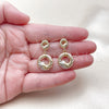 Oro Laminado Stud Earring, Gold Filled Style Twist Design, Polished, Tricolor, 02.170.0563.1