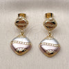Oro Laminado Stud Earring, Gold Filled Style Polished, Tricolor, 02.170.0565.1