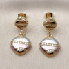 Oro Laminado Stud Earring, Gold Filled Style Polished, Tricolor, 02.170.0565.1