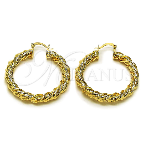 Oro Laminado Medium Hoop, Gold Filled Style and Hollow Polished, Golden Finish, 02.170.0566.40